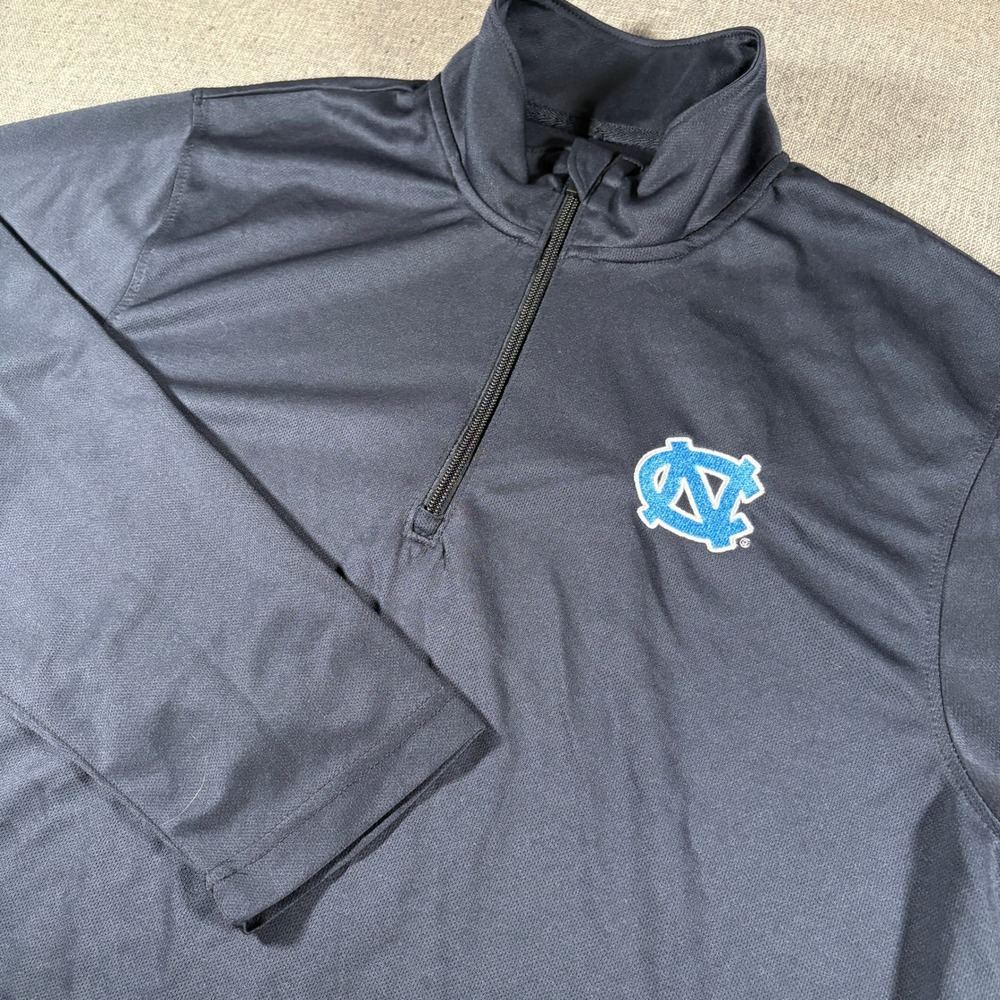 Champion Quarter Zip Pullover Mens Large Navy UNC Tar‎ Heels Performance Top
